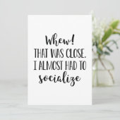 Carte De Remerciements J'Ai Presque Dû Socialiser (Debout devant)