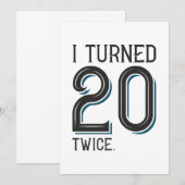 Carte De Remerciements J'Ai Tourné 20 Deux Fois (Devant / Derrière)