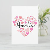 Carte De Remerciements J'aime Amelia (Debout devant)