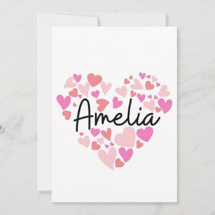 Carte De Remerciements J'aime Amelia
