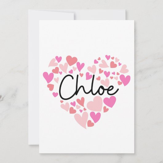 Carte De Remerciements J'aime Chloe (Devant)