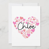Carte De Remerciements J'aime Chloe (Dos)