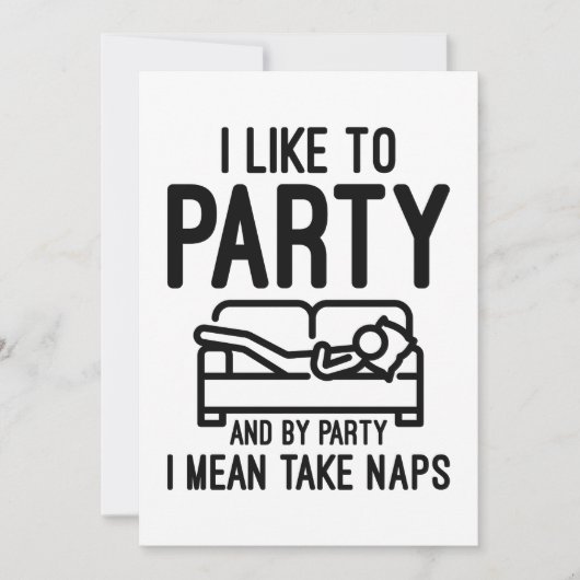 Carte De Remerciements J'Aime Faire La Fête (Devant)