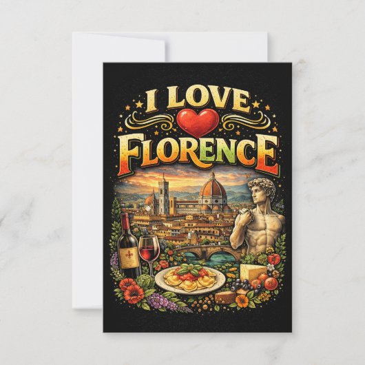 Carte De Remerciements J'aime Florence (Devant)