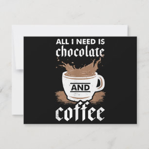Carte De Remerciements J'Aime Le Chocolat Et Le Café