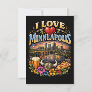 Carte De Remerciements J'aime Minneapolis