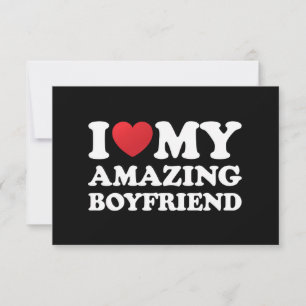 Carte De Remerciements J'Aime Mon Petit Ami Extraordinaire Je Coeur Mon B