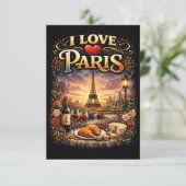 Carte De Remerciements J'aime Paris (Debout devant)
