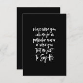 Carte De Remerciements j'aime quand vous m'appelez sans raison particuliè (Devant / Derrière)