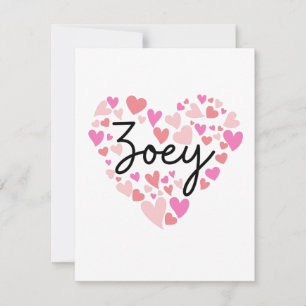 Carte De Remerciements J'aime Zoey