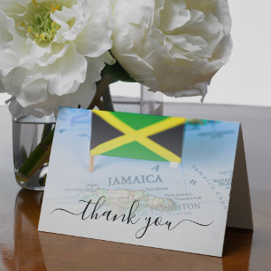 Carte De Remerciements Jamaïque Île Jamaïque Drapeau Jamaïque Destination