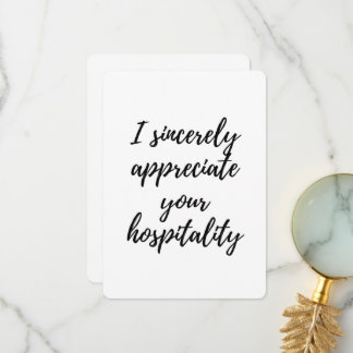 Carte De Remerciements J'Apprécie Votre Accueil