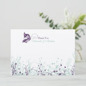 Carte de remerciements - jardin 9 de papillon (Debout devant)