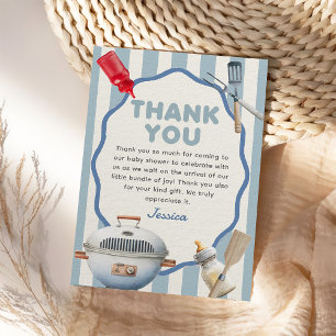 Carte de remerciements Jardin BBQ Baby shower bébé