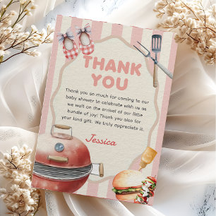 Carte de remerciements Jardin BBQ Baby shower bébé