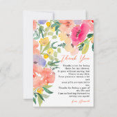 Carte De Remerciements Jardin bohème floral vif et lumineux pour une baby (Devant)