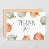 Carte De Remerciements Jardin Citrouille Automne (Devant / Derrière)