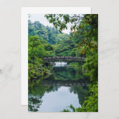 Carte De Remerciements Jardin Coréen Et Pont (Devant / Derrière)