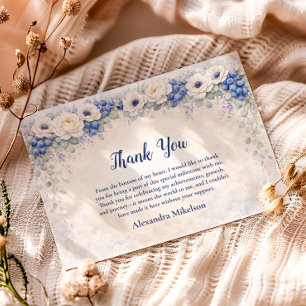 Carte De Remerciements Jardin de baies Floral 1er anniversaire