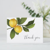 Carte De Remerciements Jardin de Citron Moderne Mariage Remerciements (Debout devant)