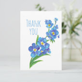 Carte De Remerciements Jardin de fleurs de ne m'oubliez pas aquarelle Mer (Debout devant)