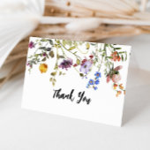 Carte De Remerciements Jardin de fleurs sauvages moderne verdure Fête de 