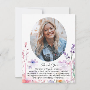 Carte De Remerciements Jardin de fleurs sauvages Photo enterrement remerc