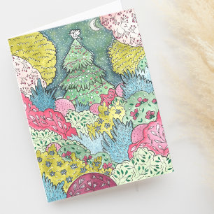 Carte De Remerciements Jardin de Noël blanc
