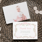 Carte De Remerciements Jardin de printemps rose et vert 1er anniversaire