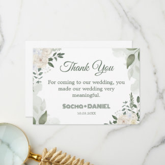 Carte De Remerciements Jardin d'été Aquarelle Mariage floral