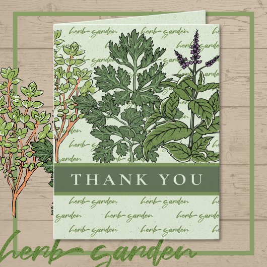 Carte De Remerciements Jardin d'Herb Green