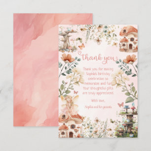 Carte De Remerciements Jardin enchanté Champignons Fille premier annivers