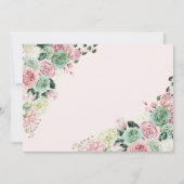 Carte De Remerciements Jardin enchanté rose et vert (Dos)