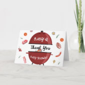 Carte De Remerciements Jardin extérieur moderne Baby shower barbecue (Devant)