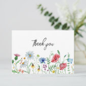Carte De Remerciements Jardin Fleur sauvage Anniversaire (Debout devant)