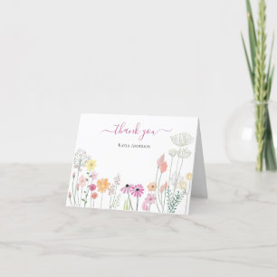 Carte De Remerciements Jardin Fleur sauvage du printemps Personnalisé