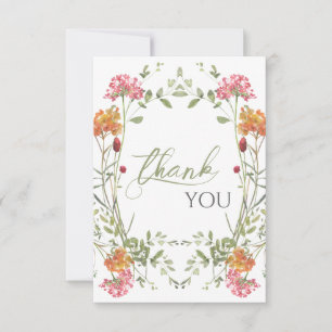 Carte De Remerciements Jardin Fleurissant Aquarelle
