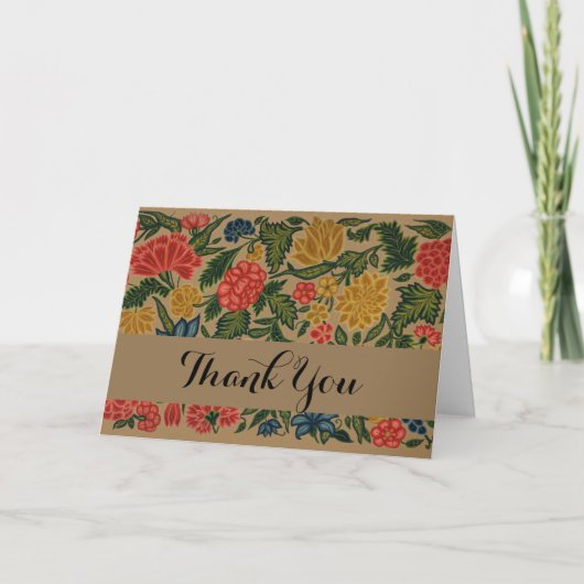 Carte De Remerciements Jardin Floral Designer vintage (Devant)