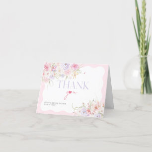 Carte De Remerciements Jardin Floral Wavy Fleur sauvage Fête des mariées