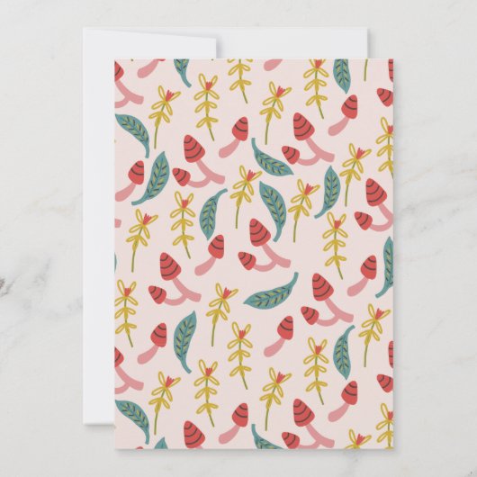 Carte De Remerciements Jardin Gnome Champignons Baby shower fille rose (Dos)