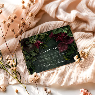 Carte De Remerciements Jardin gothique Mariage Romance