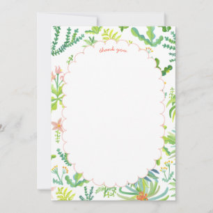 Carte De Remerciements Jardin Jungle Aquarelle Personnalisé BABY SHOWER M