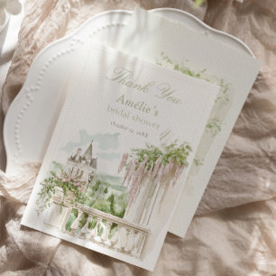 Carte De Remerciements Jardin Romantique Français Château Enterrement de
