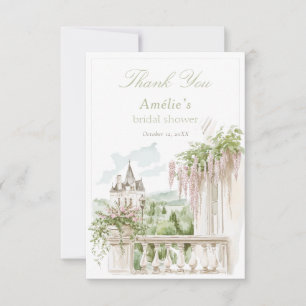 Carte De Remerciements Jardin Romantique Français Château Enterrement de