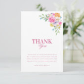 Carte De Remerciements Jardin Thé Party Aquarelle Fleurs Mariage Remercie (Debout devant)