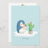 Carte De Remerciements Jardinier Manchot d'Hiver Laissez l'Amour Grandir (Devant / Derrière)