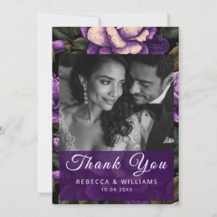 Carte De Remerciements Jardiniers Violets Tendances Accentuent un Mariage