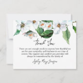 Carte De Remerciements Jasmine Funeral Thank You Card Bereavement (Devant)