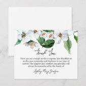 Carte De Remerciements Jasmine Funeral Thank You Card Bereavement (Devant / Derrière)