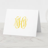 Carte De Remerciements Jaune 3 Vigne initiale Monogramme do-it-yourself B